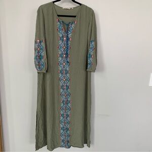 Soft Surroundings Sicily Gauze Maxi Dress Size L